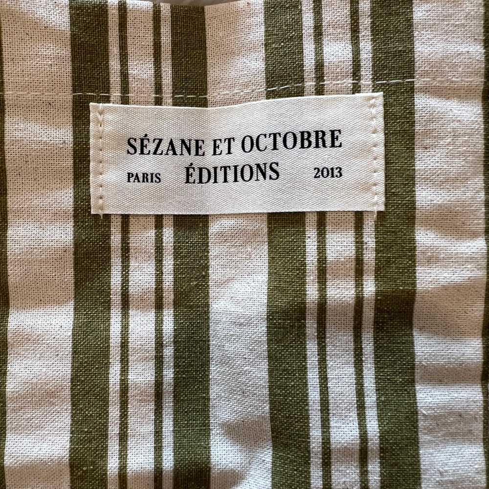 Sézane Et Octobre Éditions Striped Tote - Green & Cream